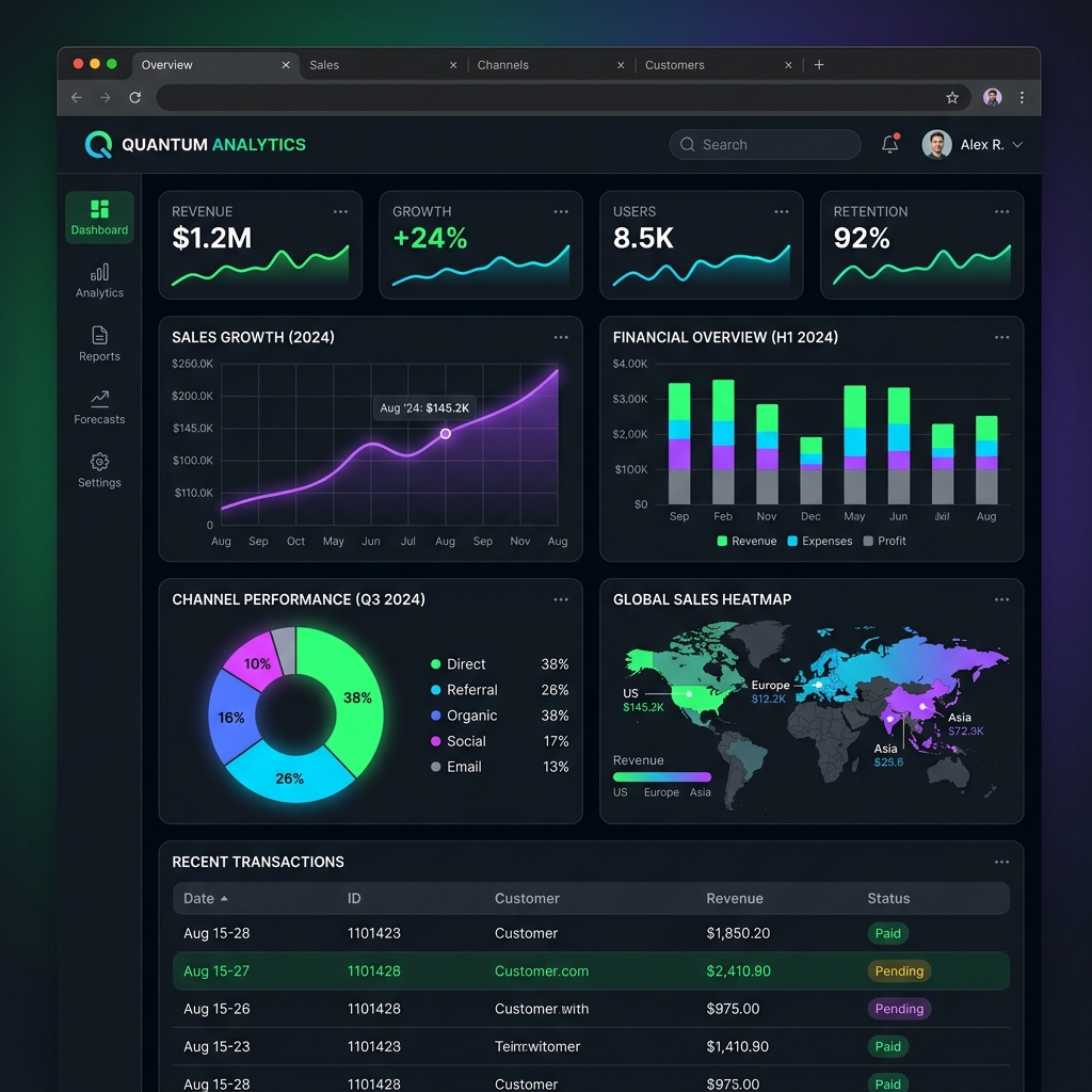 Packro Smart Reporting Dashboard Mockup